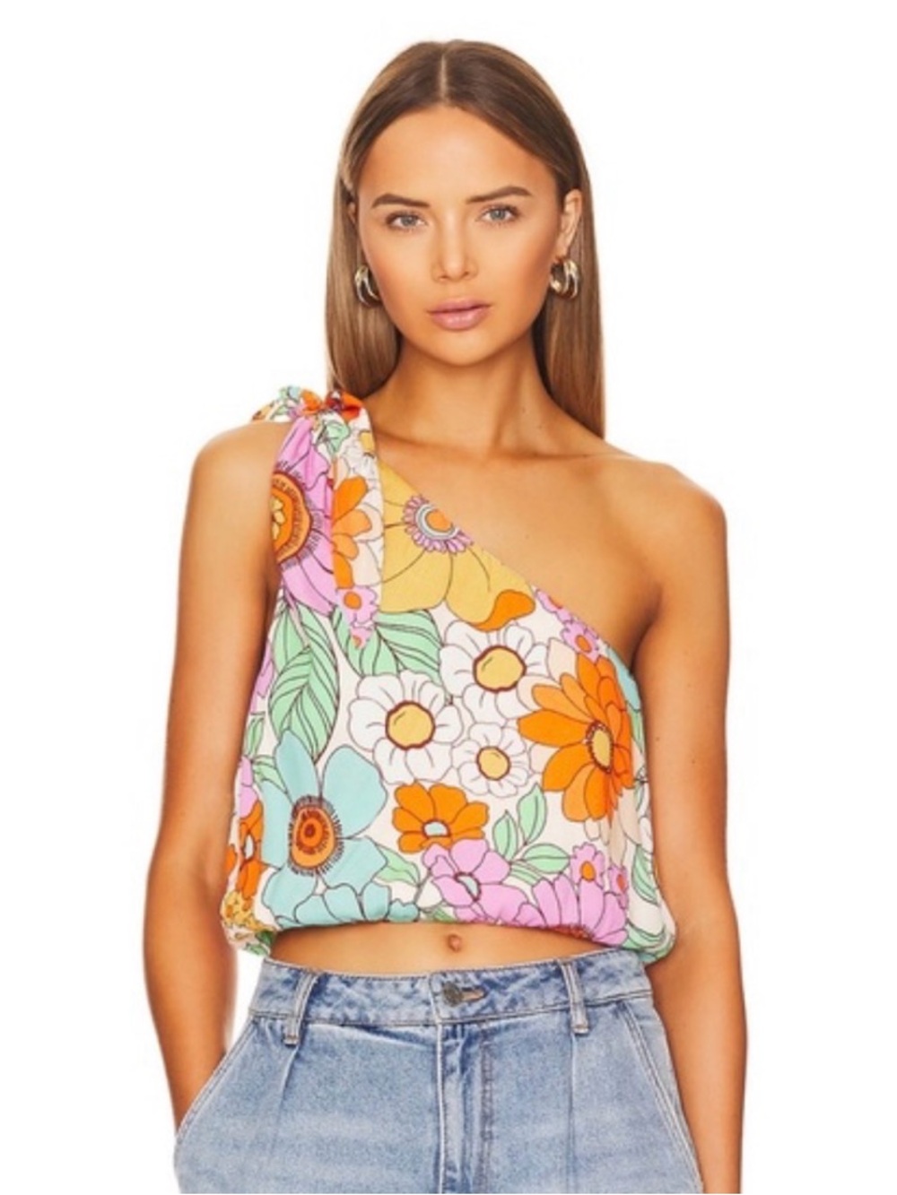 Heyday One Shoulder Top ~ Flower Market